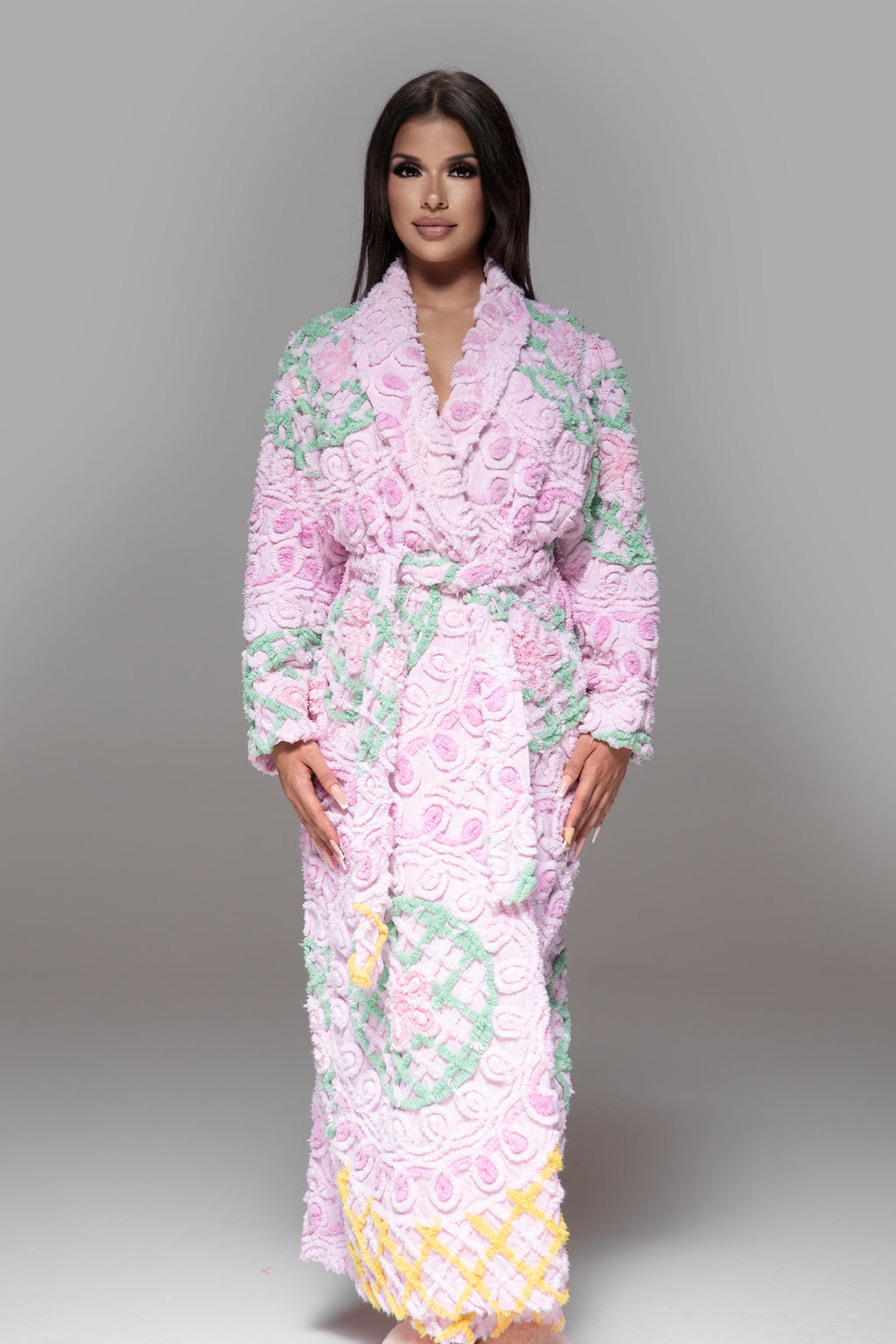 Rare Beautiful “Auntie Em” Chenille Gown in Slipper Pink