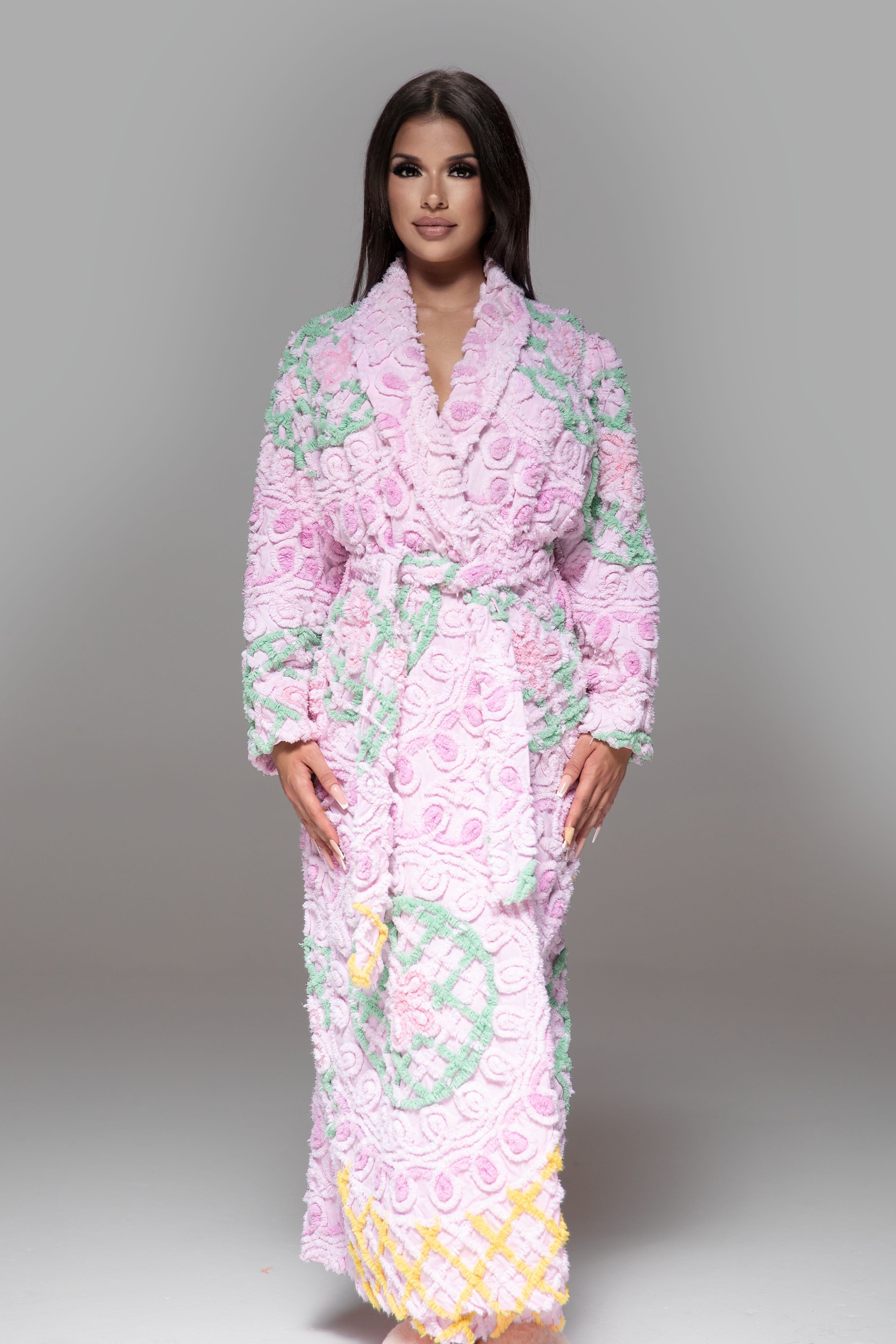 Rare Beautiful “Auntie Em” Chenille Gown in Slipper Pink