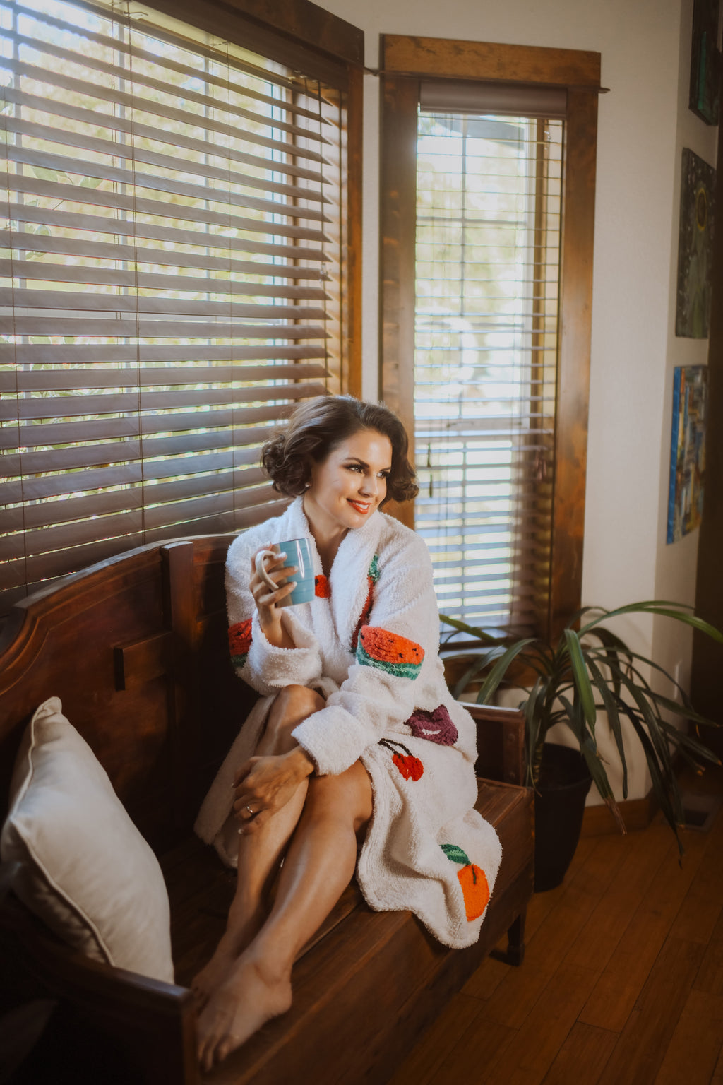 Delectable “Fresh Fruit” Chenille bathrobe