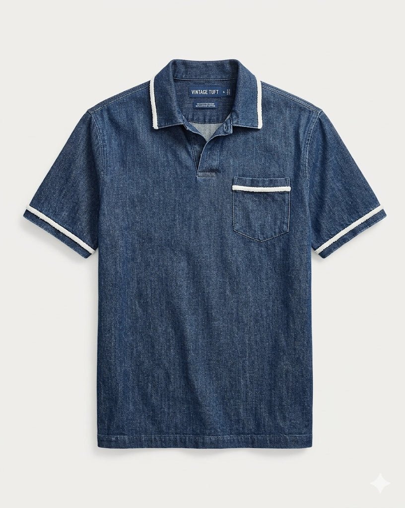 Selvedge Trim Denim Polo