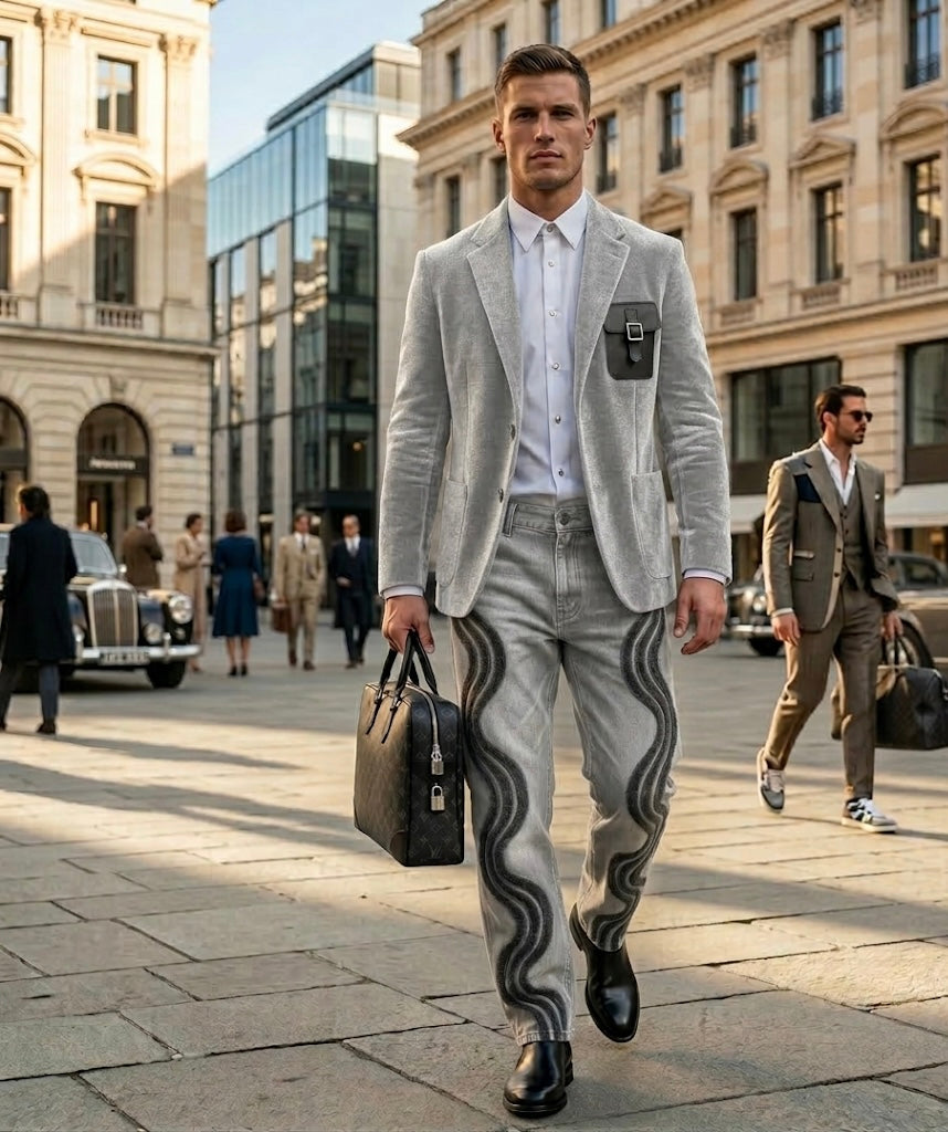 The Archivist Chenille Blazer- Gray