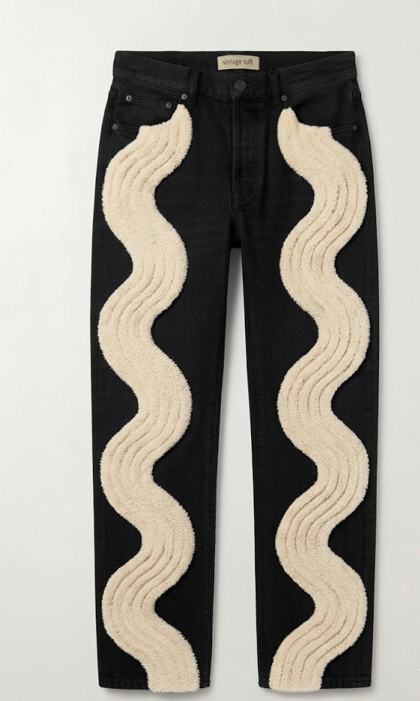 Wave Tuft Denim jeans Black