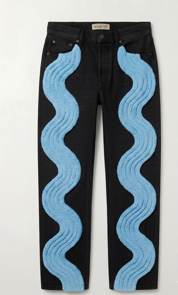 Wave Tuft Denim jeans Black