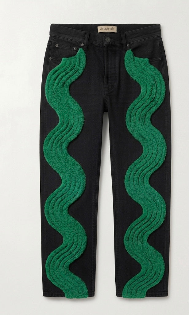 Wave Tuft Denim jeans Black