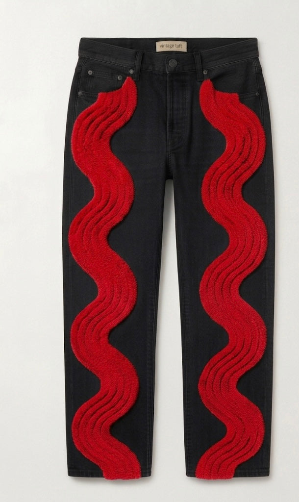 Wave Tuft Denim jeans Black