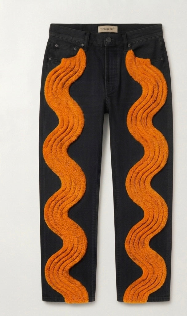 Wave Tuft Denim jeans Black