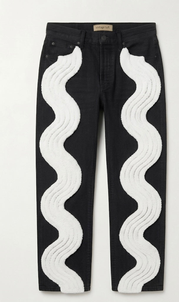 Wave Tuft Denim jeans Black