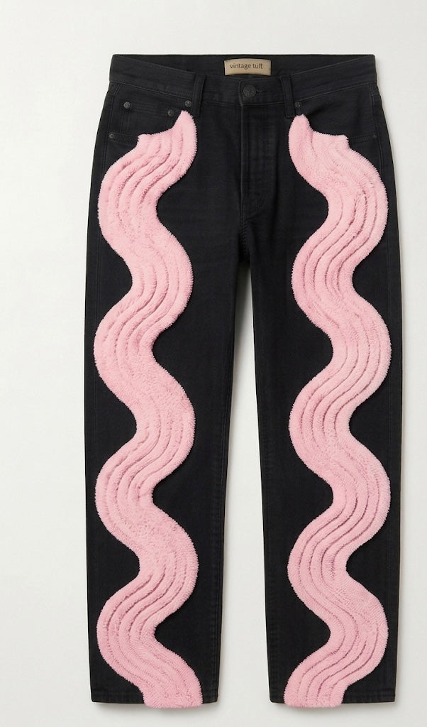 Wave Tuft Denim jeans Black