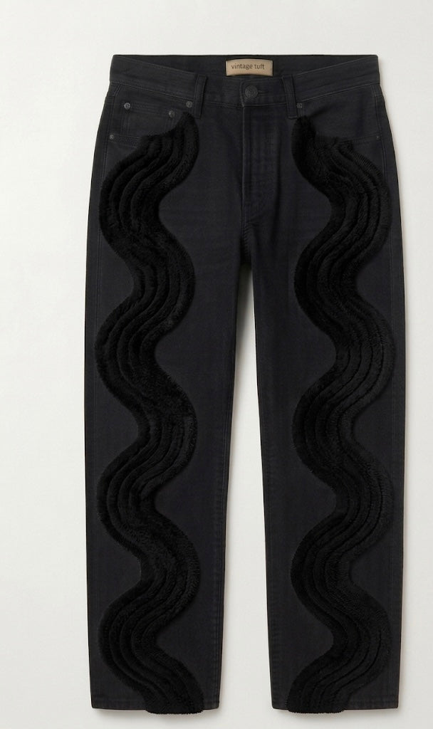 Wave Tuft Denim jeans Black