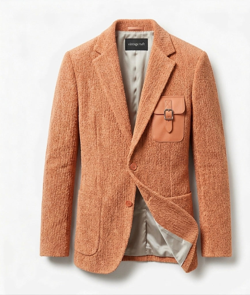 The Archivist Chenille Blazer- Georgia Peach