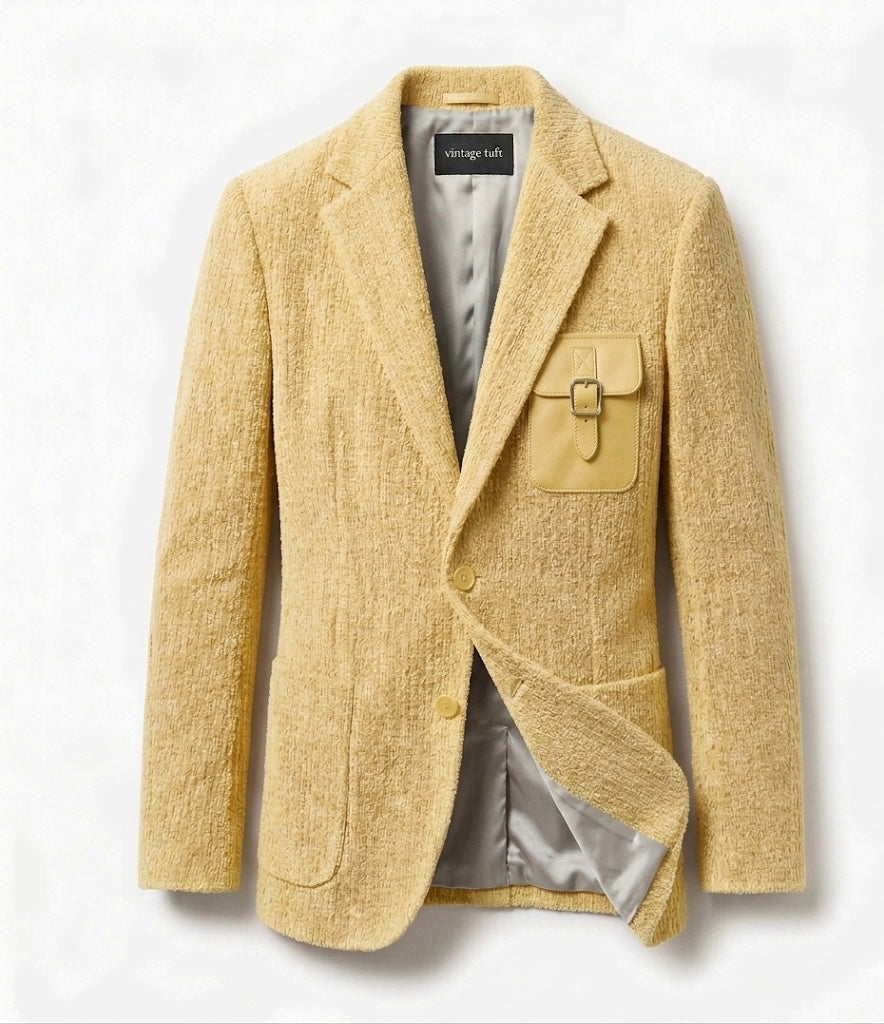 The Archivist Chenille Blazer- yellow