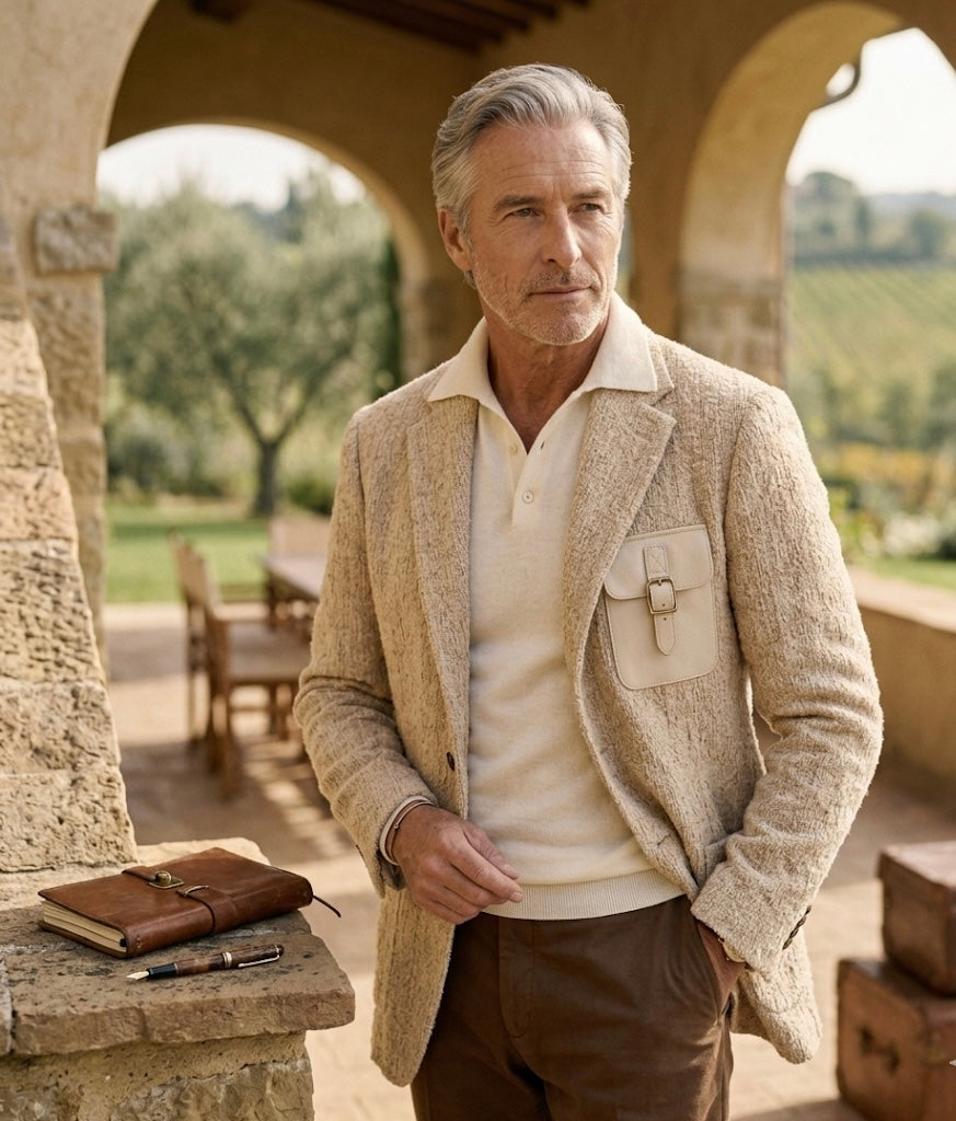 The Archivist Chenille Blazer- Raw chenille cream