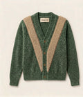 V-Line Chenille Cardigan- Forest Marl