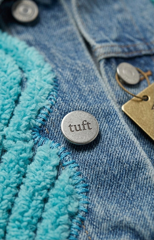 Electric Blue Wave Tuft Denim jacket