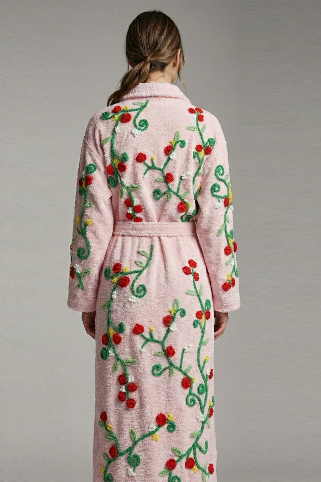 Lovely Blooming Roses Chenille Gown