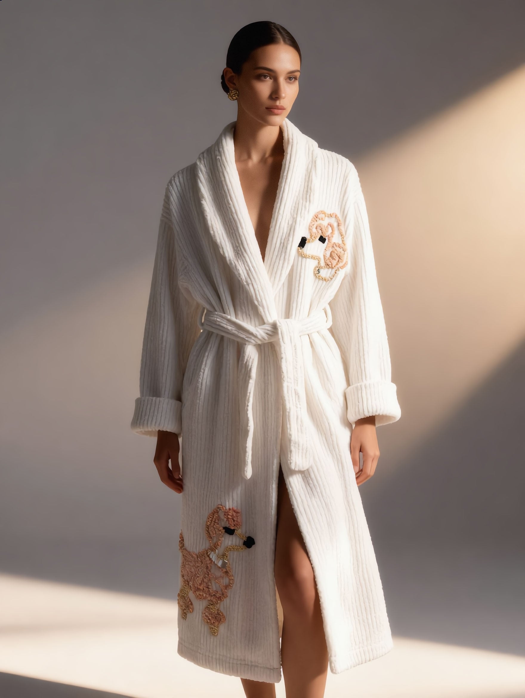 Fancy "Poodle Swirl" Chenille Bathrobe