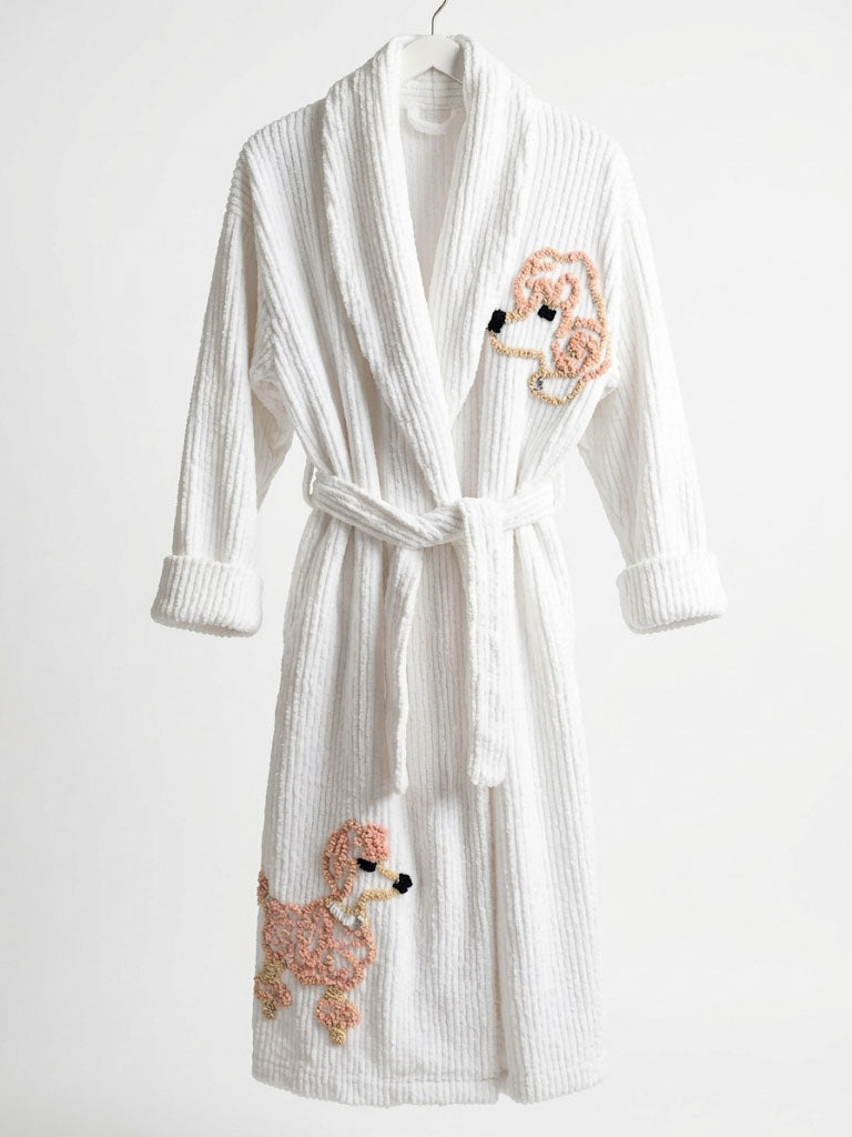 Fancy "Poodle Swirl" Chenille Bathrobe