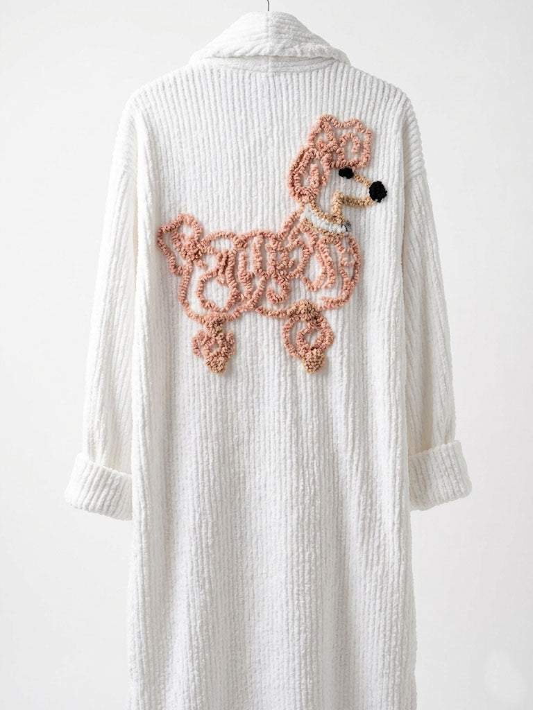 Fancy "Poodle Swirl" Chenille Bathrobe