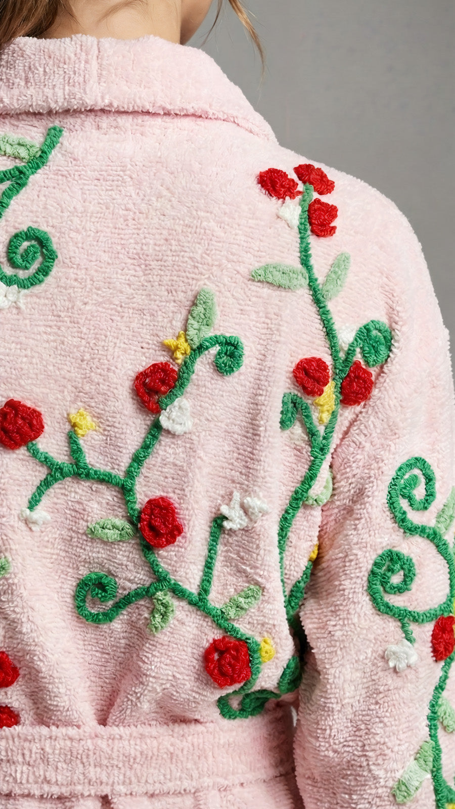 Lovely Blooming Roses Chenille Gown