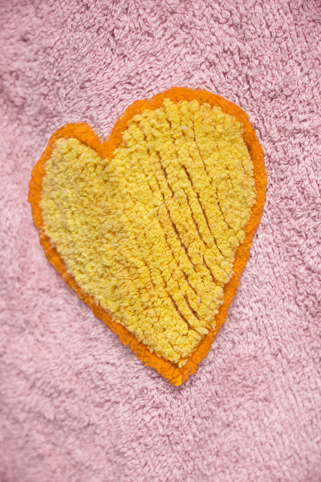 “Hot Hearts” Chenille Bathrobe in Slipper Pink