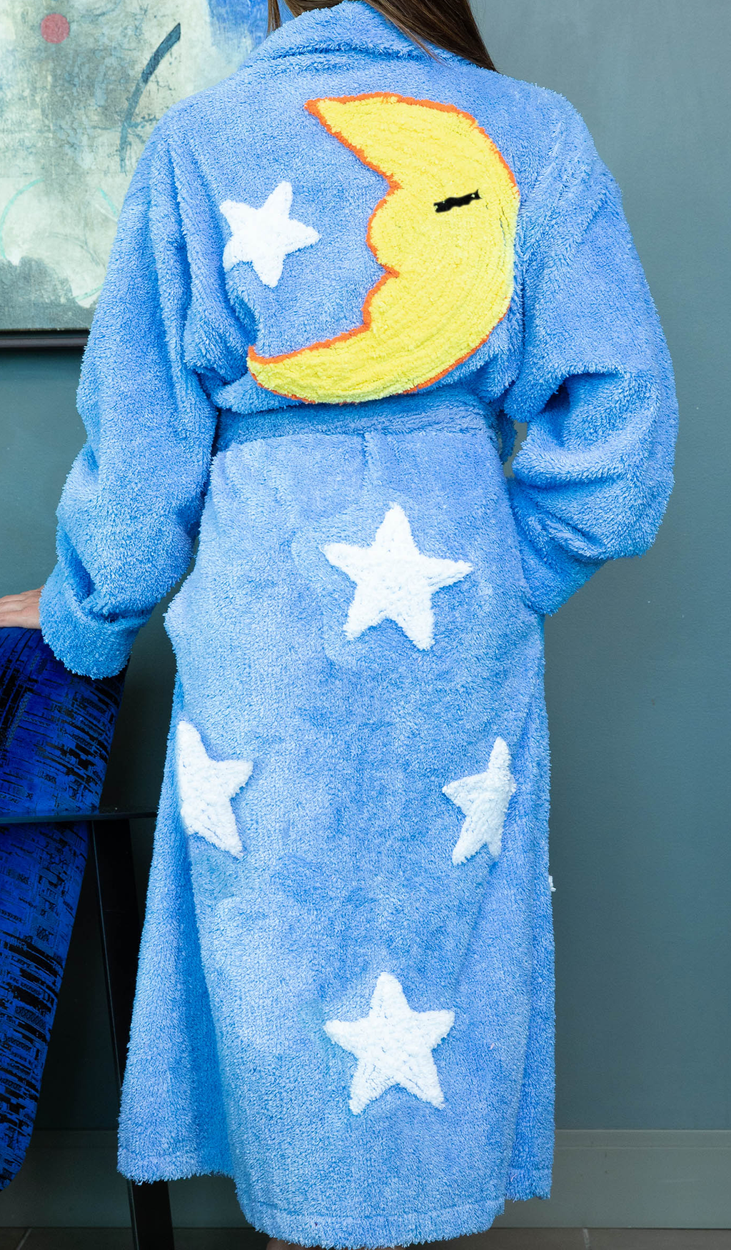 Moon and Stars Chenille Robe
