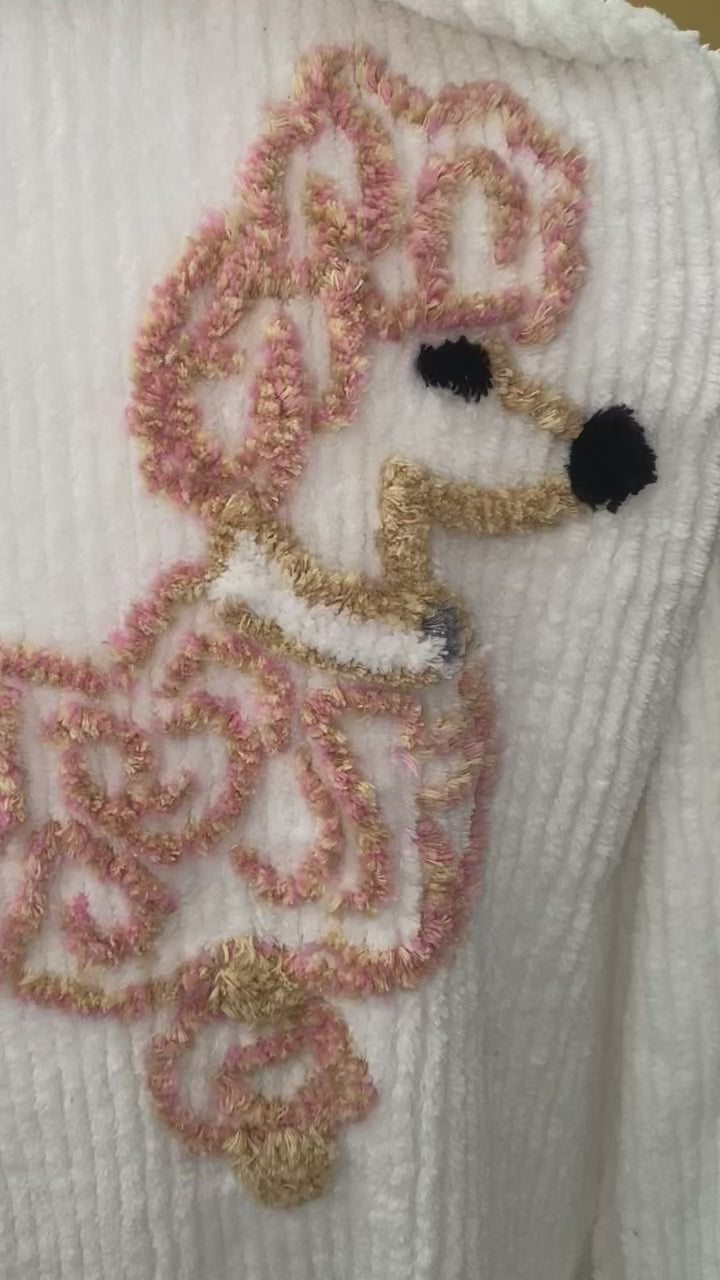 Fancy "Poodle Swirl" Chenille Bathrobe